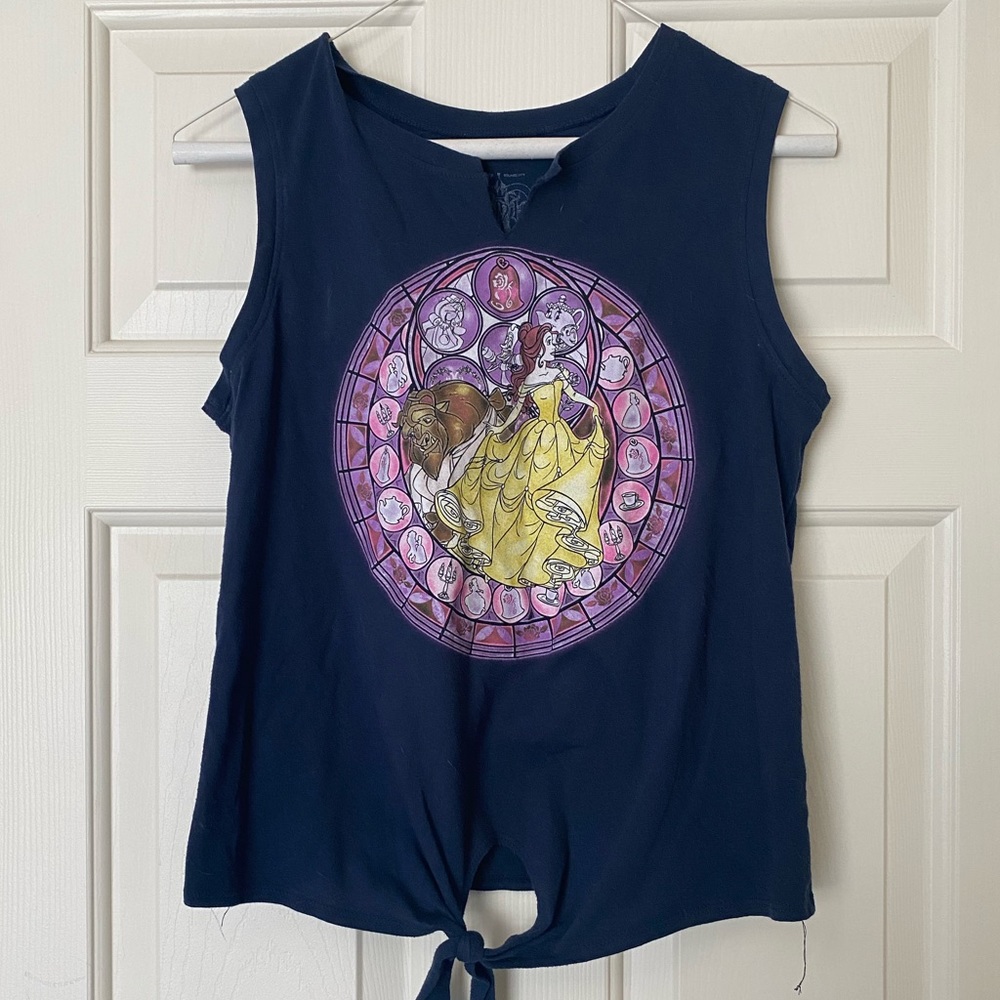 $ Beauty and the beast kingdom hearts crop top